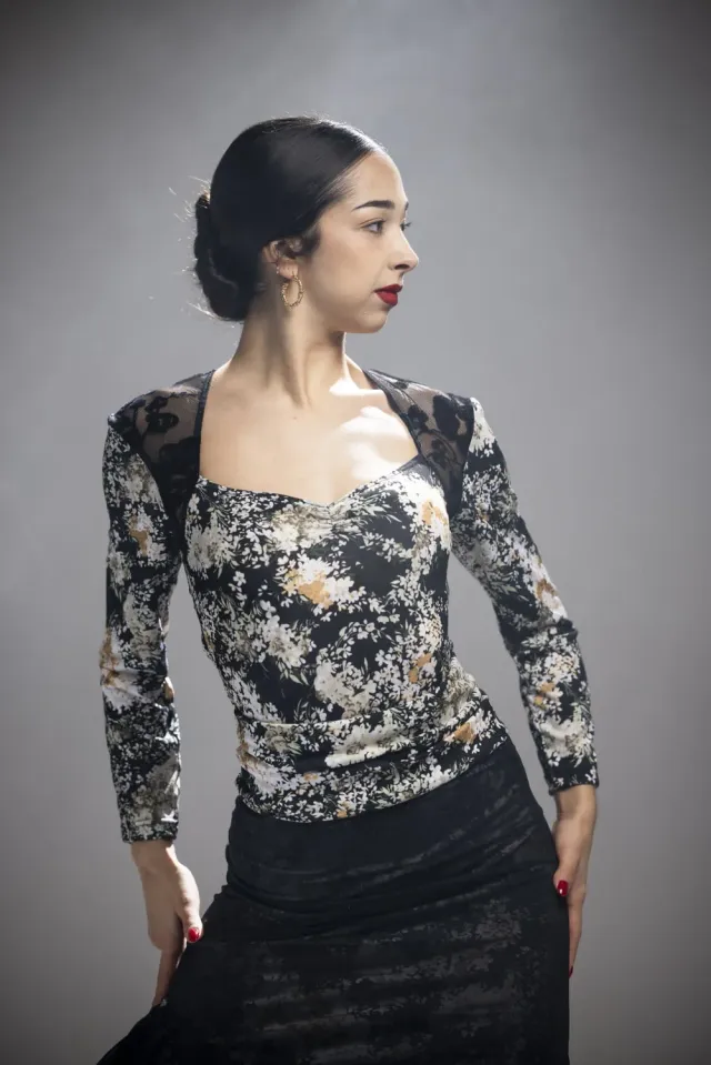 Viva La Feria Tierra body flamenco manche longue imprimé