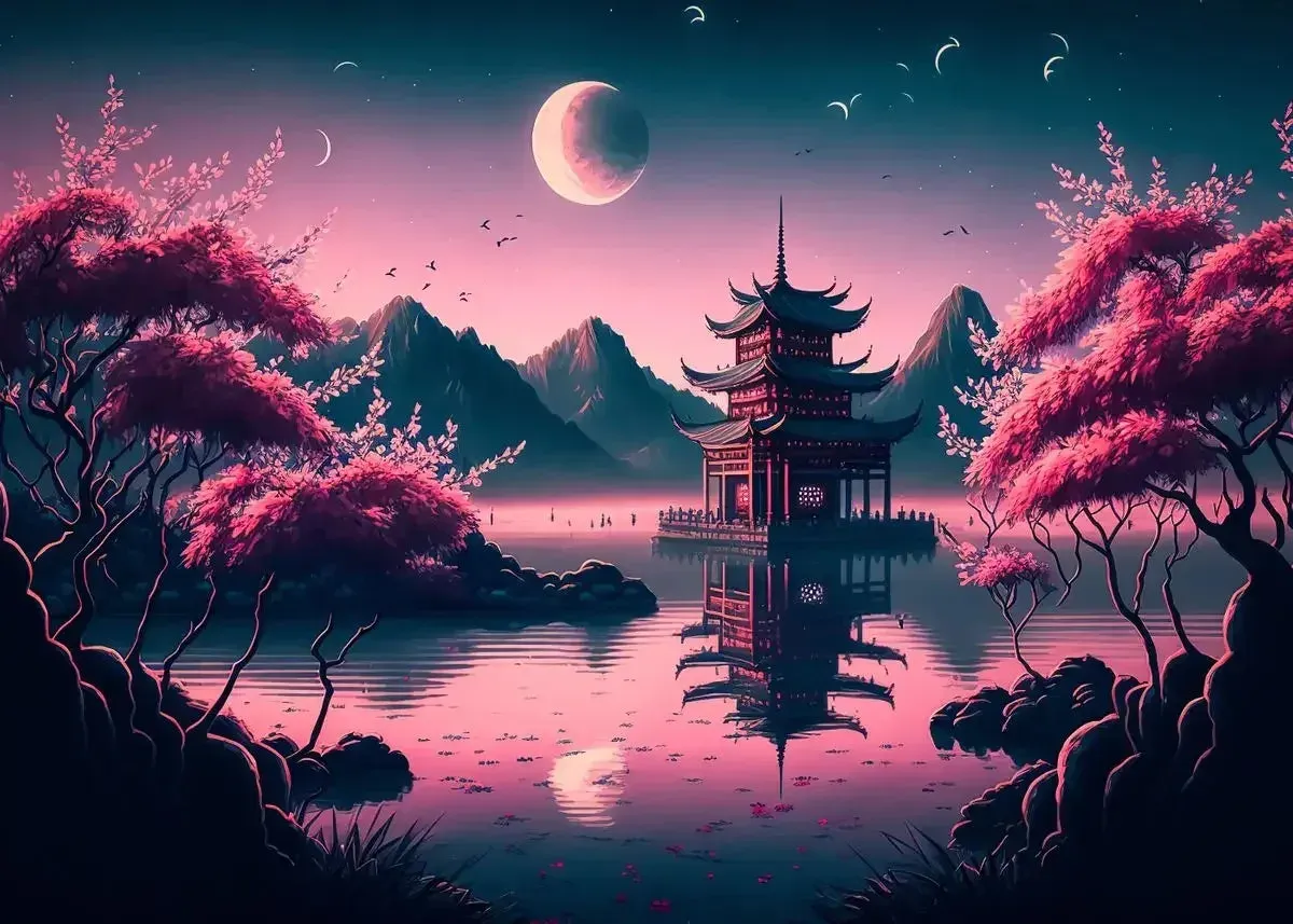 Japon style Sakura tableau japonais