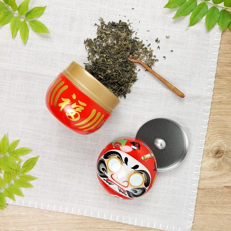 Japon style Boîte À Thé Métal Daruma boîte à thé métal