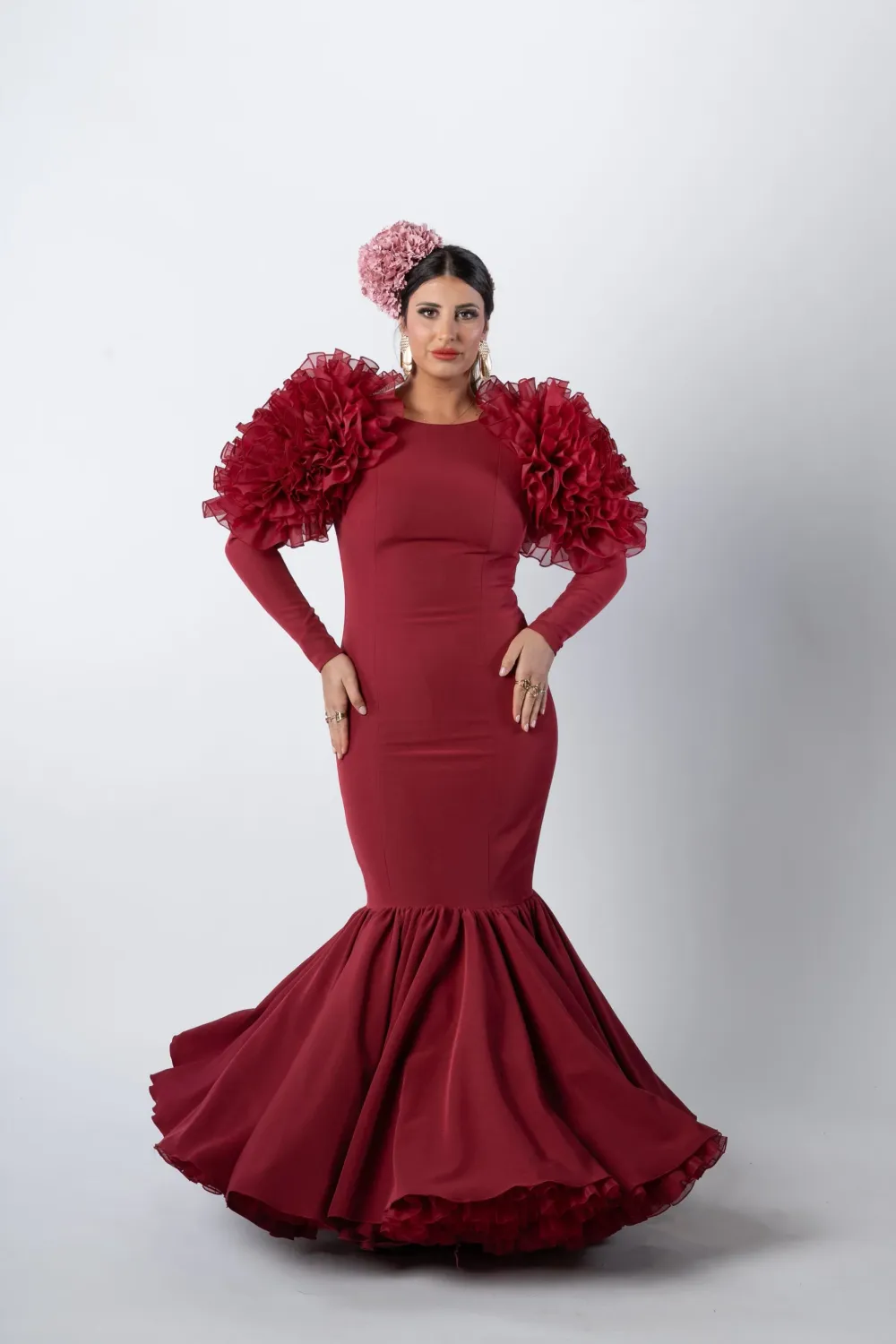 Viva La Feria Moda Flamenca Granela robe flamenca grenat