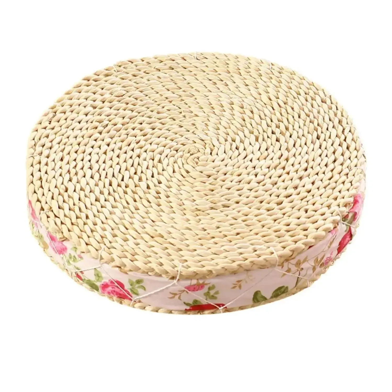 Japon style Anjo coussin de sol paille tressée ronde