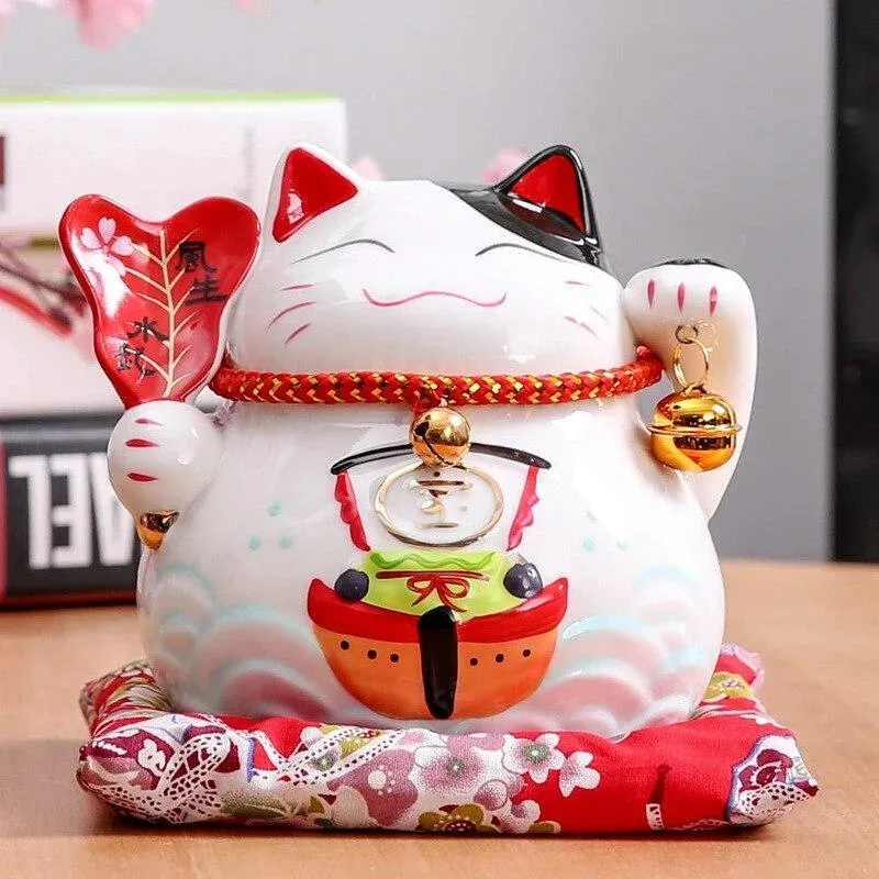 Japon Style Feuille d’Érable tirelire chat japonais