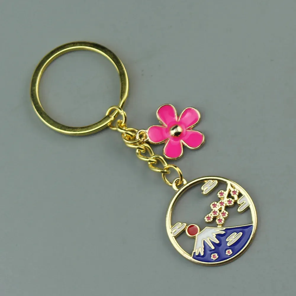 Esprit du Japon porte-clé porte-bonheur doré métal