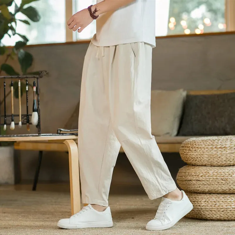 Esprit du Japon pantalon large homme coton 7/8