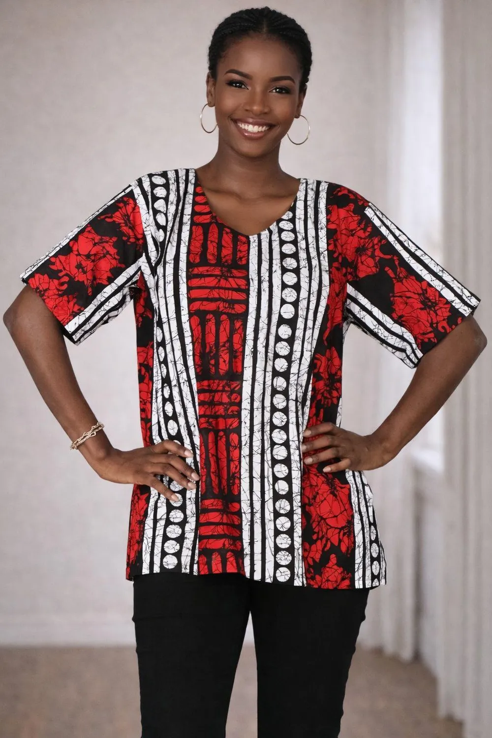 KAVAZI Ankara haut wax + foulard assorti