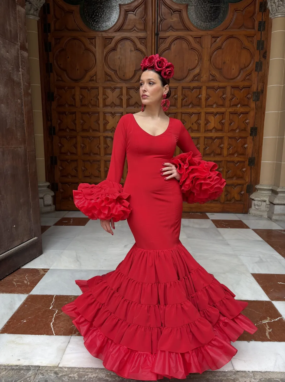Viva La Feria Rosa robe flamenca à volants