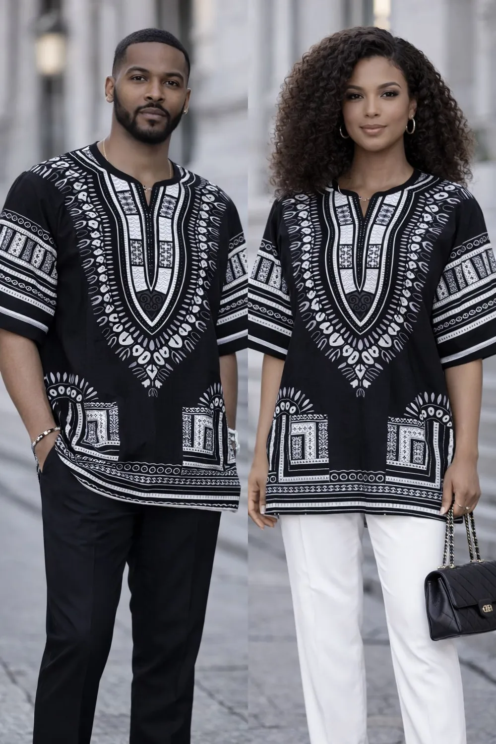 KAVAZI Traditional Dashiki tunique coton à poches