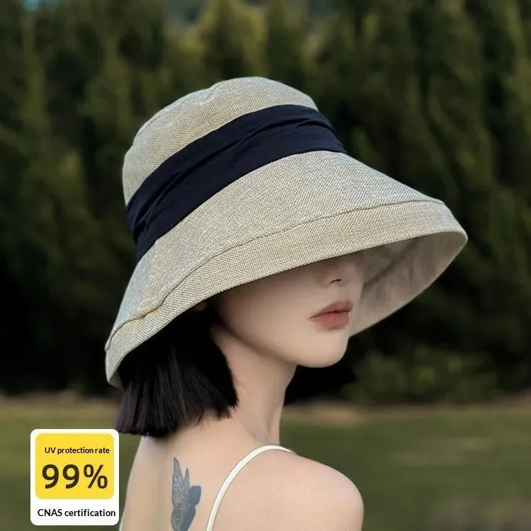 Esprit du Japon Chapeau Cloche Anti-UV Femme lin été