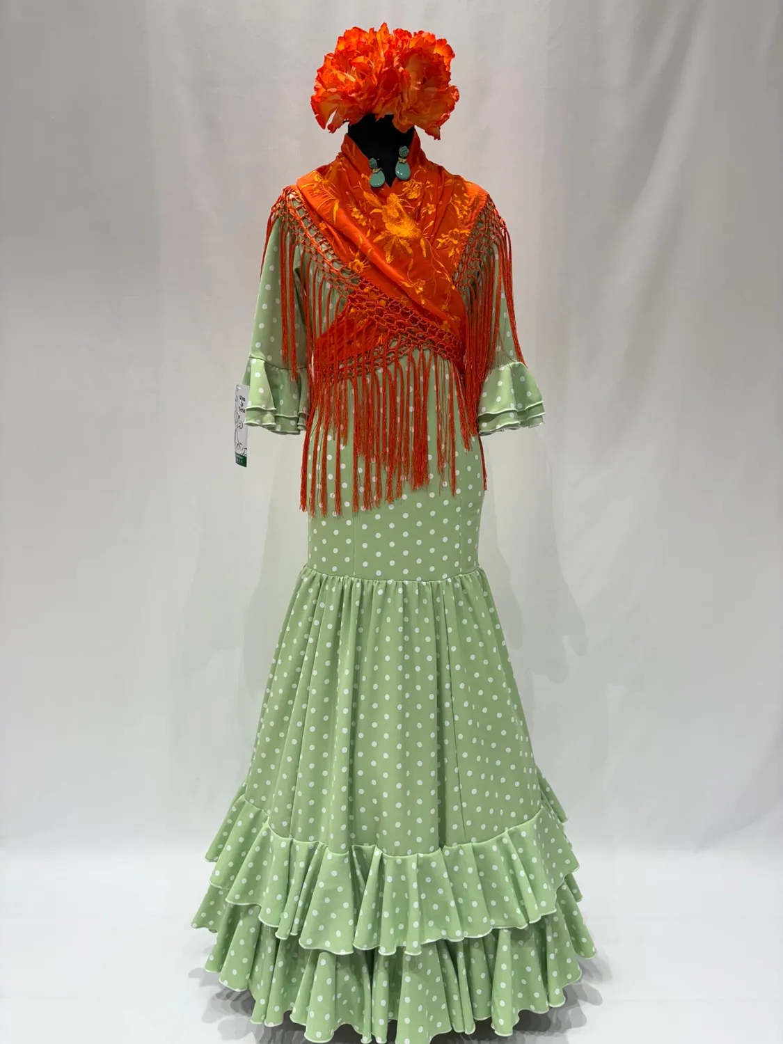 Viva la Feria Nataly robe flamenco fille vert pomme 9