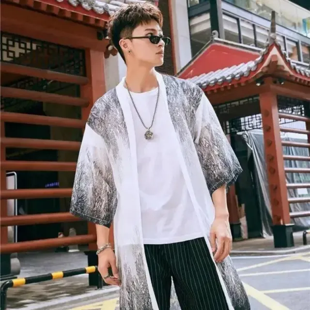 Japon style Kazuko veste kimono longue fluide