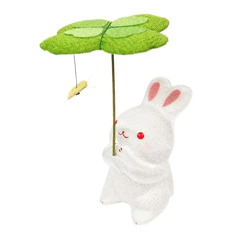Japon style Lapin Trèfle figurine japonaise porte-bonheur