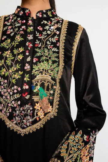 Rahul Mishra Chandni kurta brodé main noir