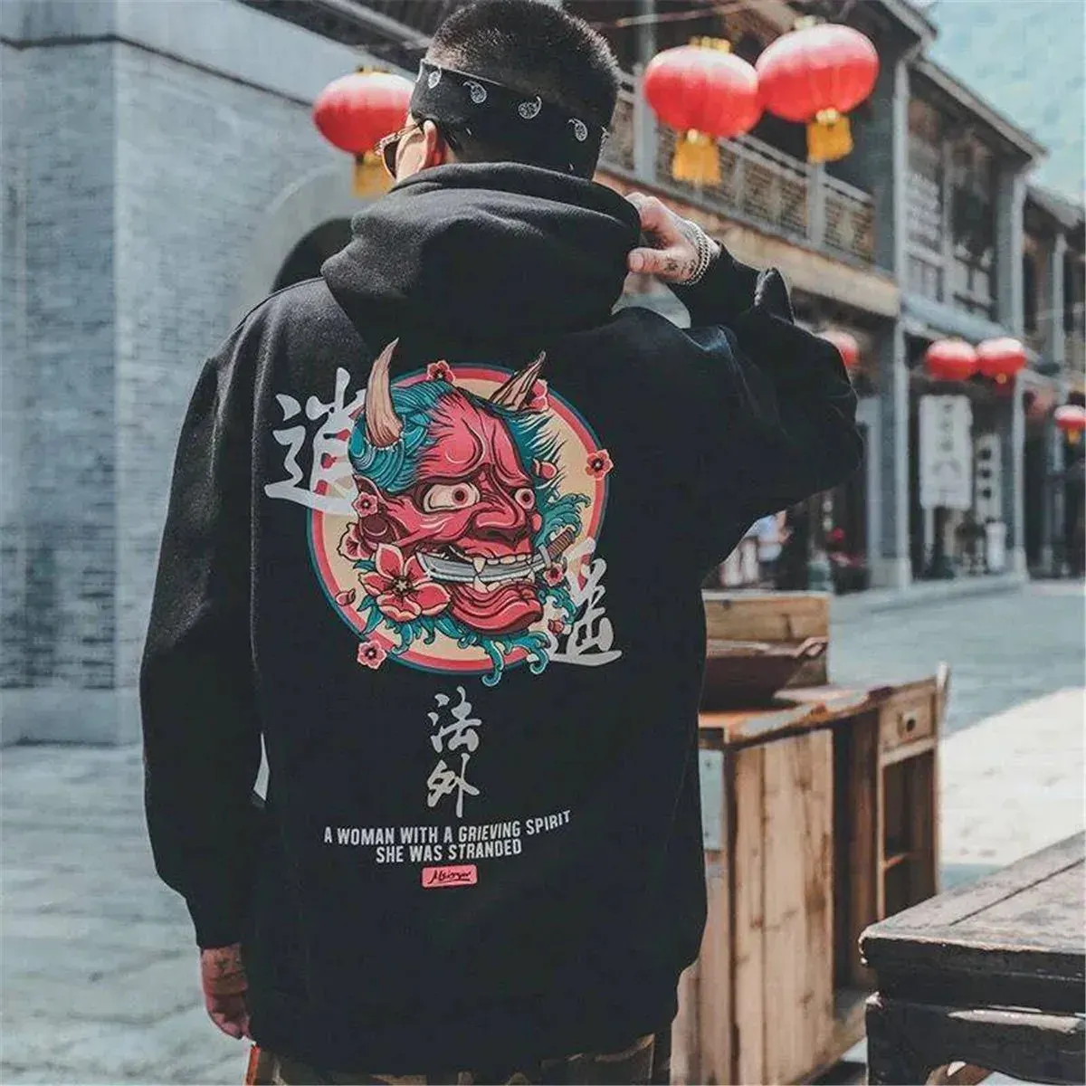 Japon style hoodie motif japonais sweat capuche