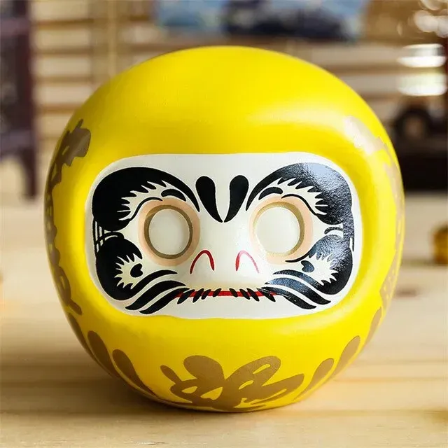 Japon Style Daruma Original Jaune Figurine Chance Persévérance