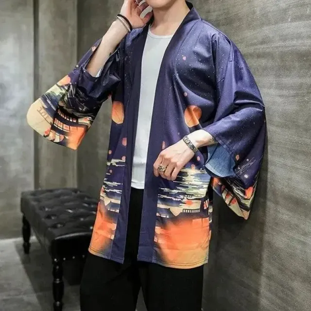 Japon style Matsuri haori homme lavande