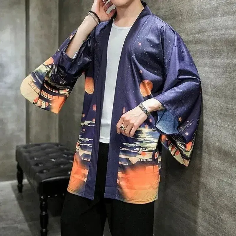Japon style Matsuri haori homme lavande