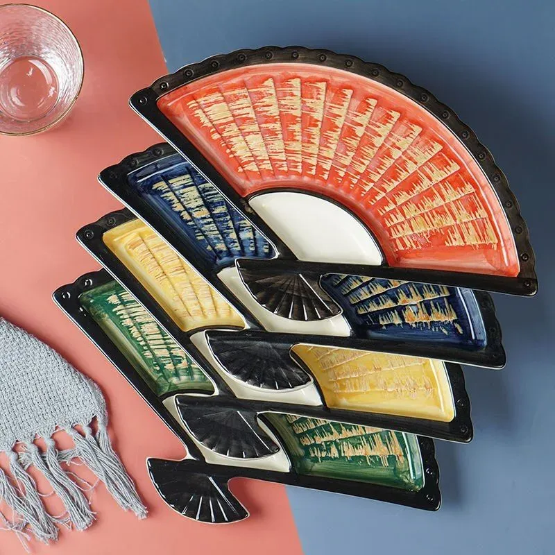 Japon style Yasuhiro assiette céramique éventail