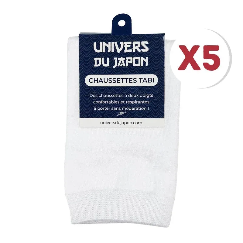 Japon style chaussettes deux doigts coton x5 paires