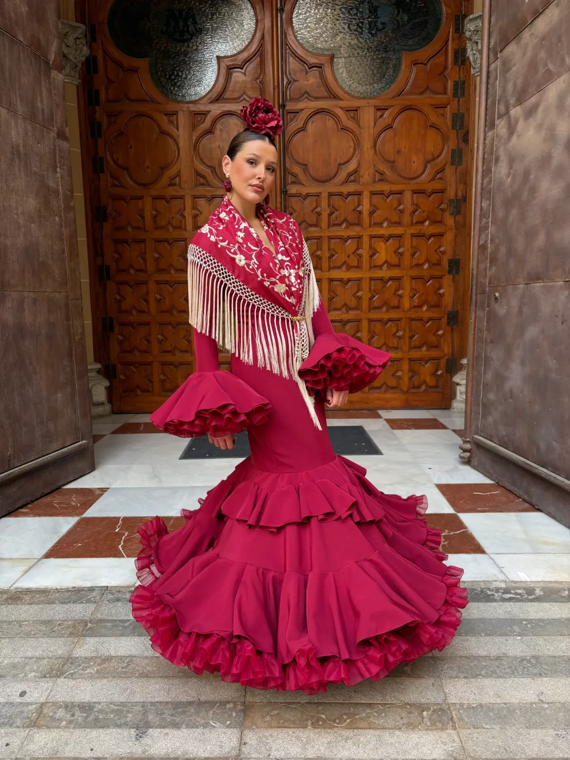Viva La Feria Tulipán robe flamenca tissu extensible