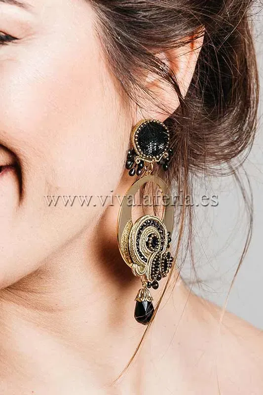 Candela de Reina Orquidea boucles flamenca noir dore
