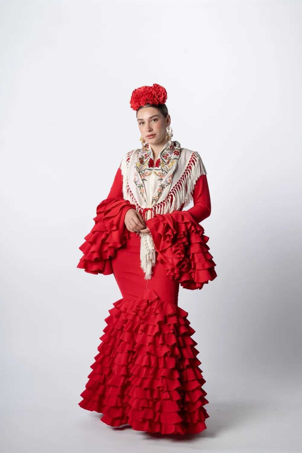 Viva La Feria Bermeja robe flamenca rouge sirène