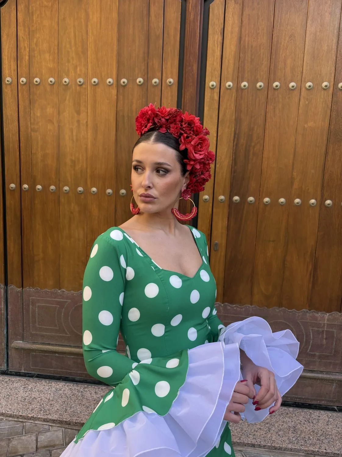 VIVA LA FERIA Andalucía robe flamenca verte à pois