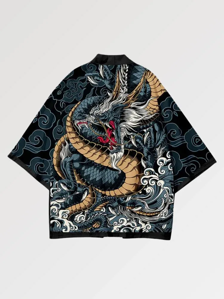 Japon style Haori Dragon the Ryujin veste