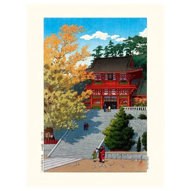 Japon style Sanctuaire Kamakura affiche japonaise