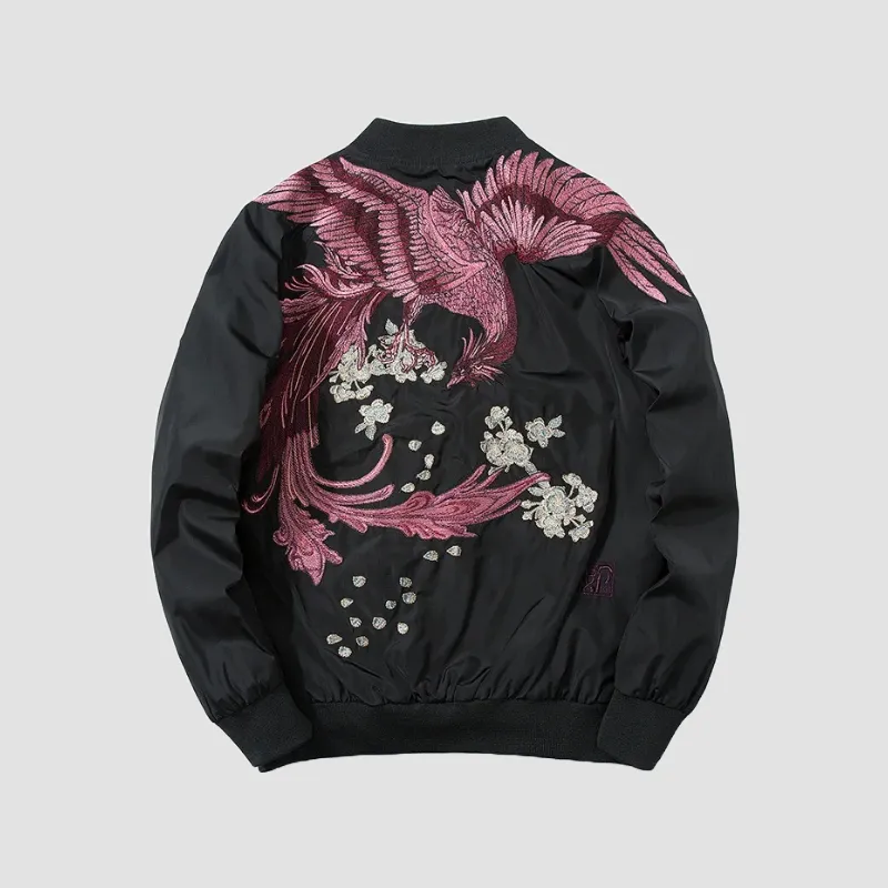 Japon Style Sukajan Femme Veste Brodée