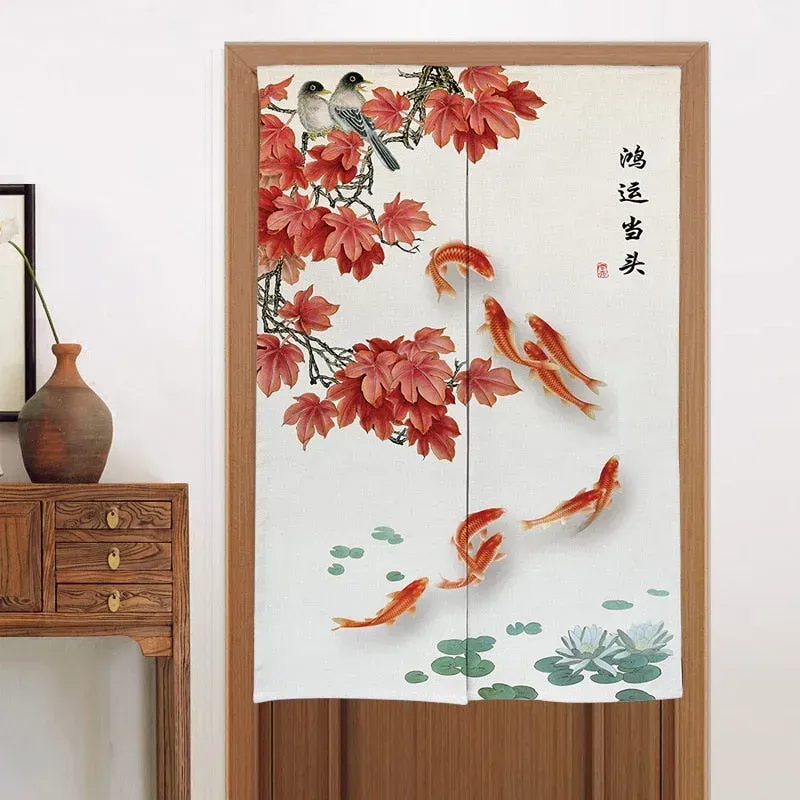 Japon style rideau japonais porte tissu zen