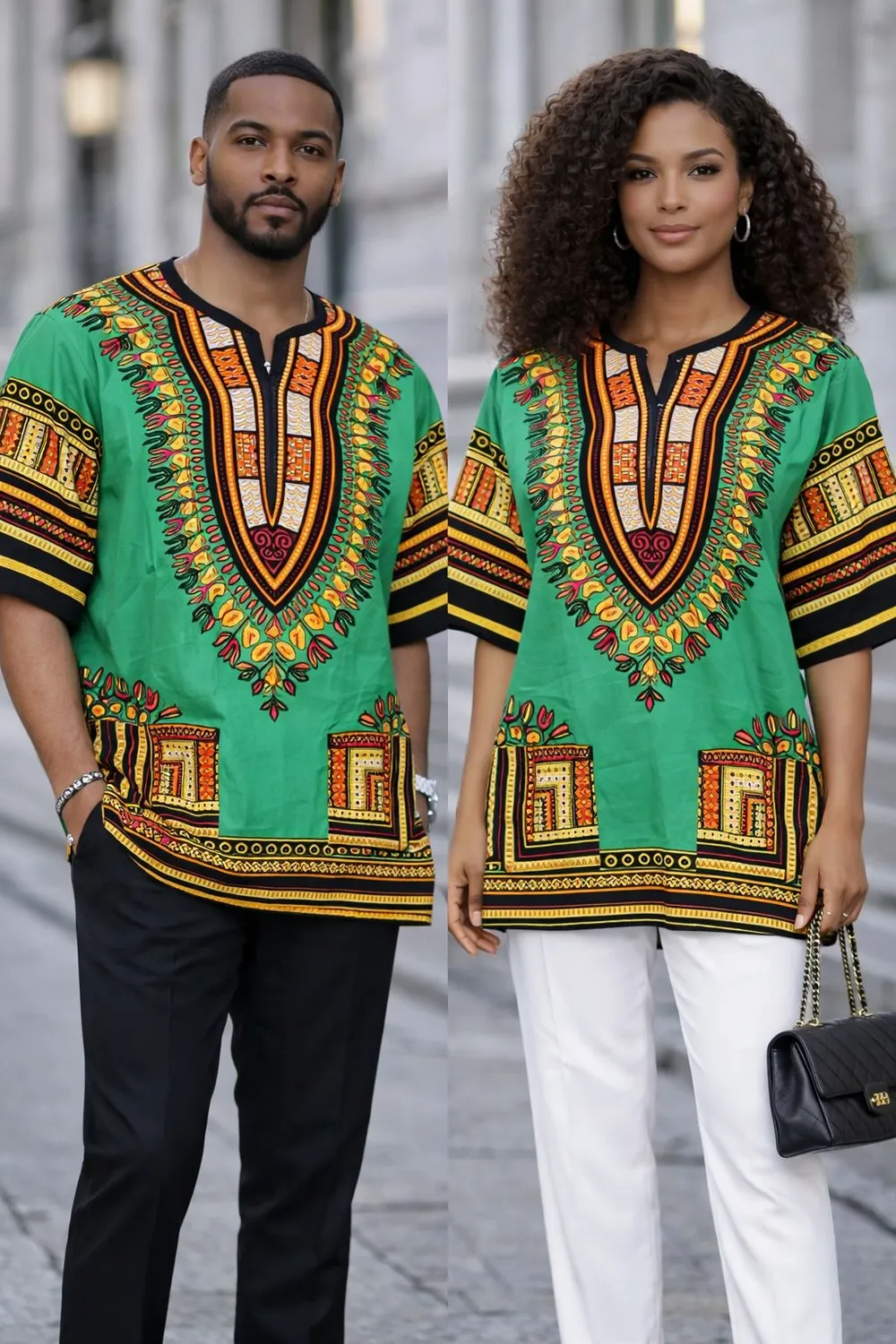 KAVAZI Traditional Dashiki tunique coton à poches