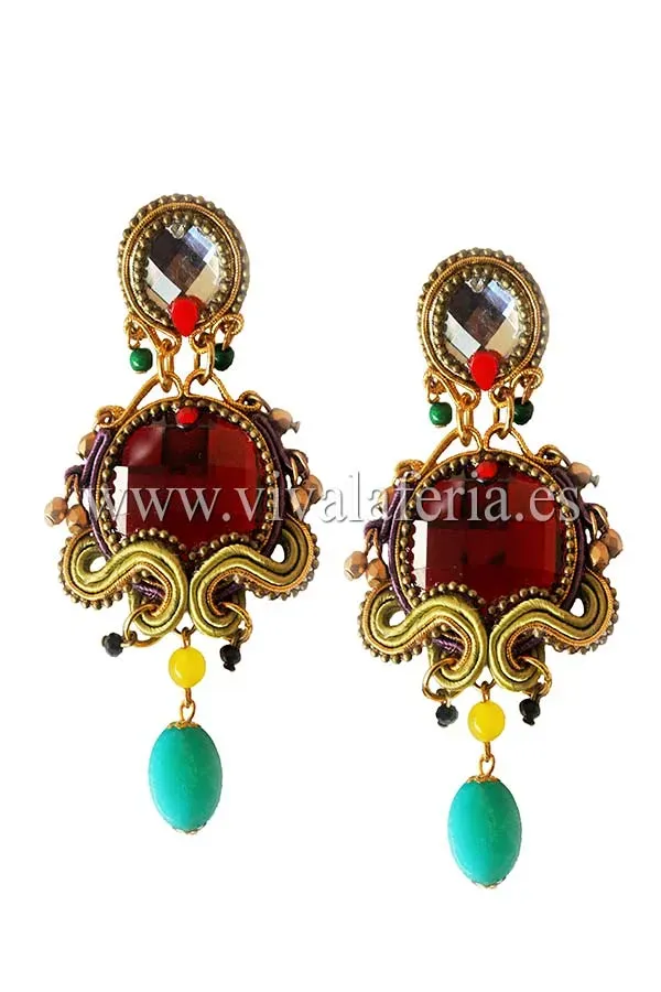 VIVA LA FERIA Era de Candela de Reina boucles d'oreilles flamenco rouges
