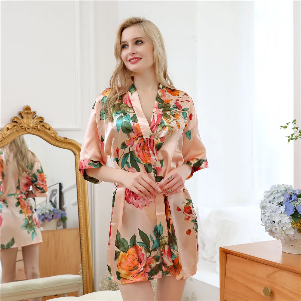 Esprit du Japon peignoir kimono pivoines fleuri femme