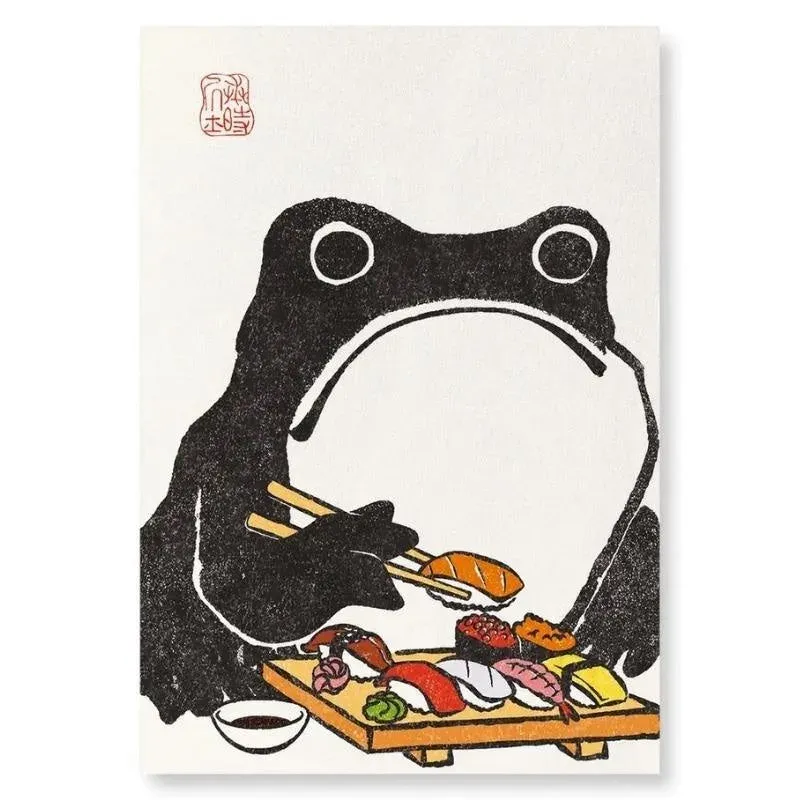 Japon style Sushi Kaeru tableau japonais grenouille