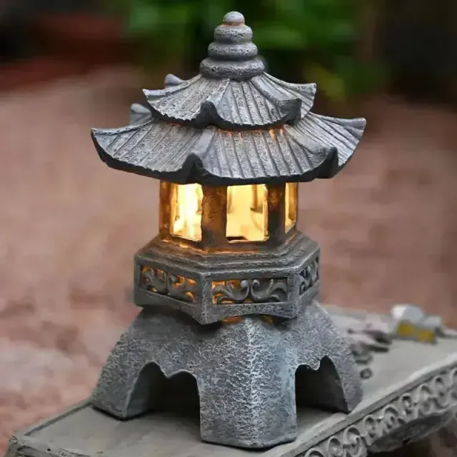 Japon style midori lanterne de jardin solaire