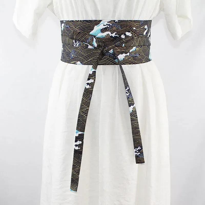 Japon style ceinture kimono homme bleue