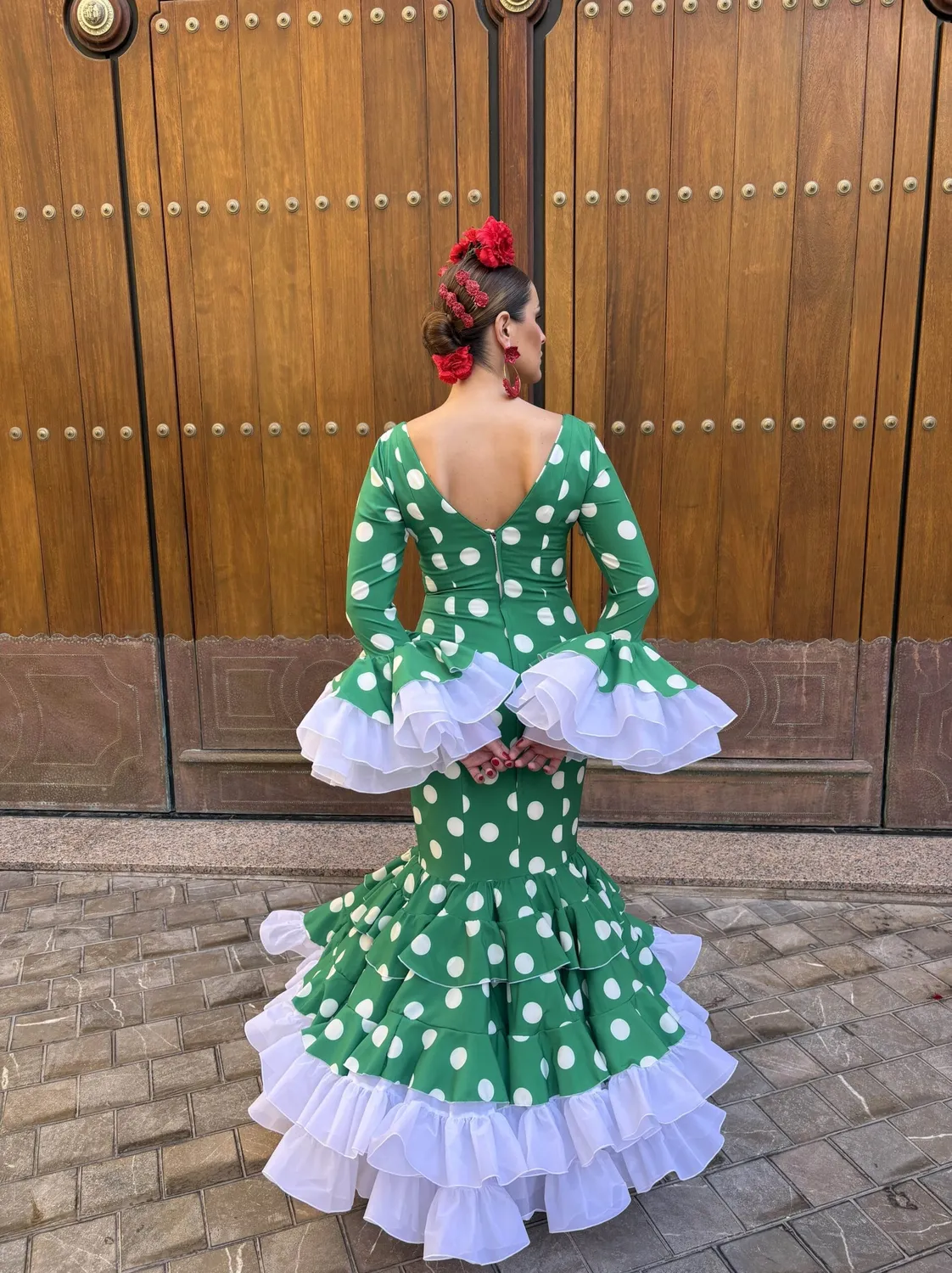 VIVA LA FERIA Andalucía robe flamenca verte à pois
