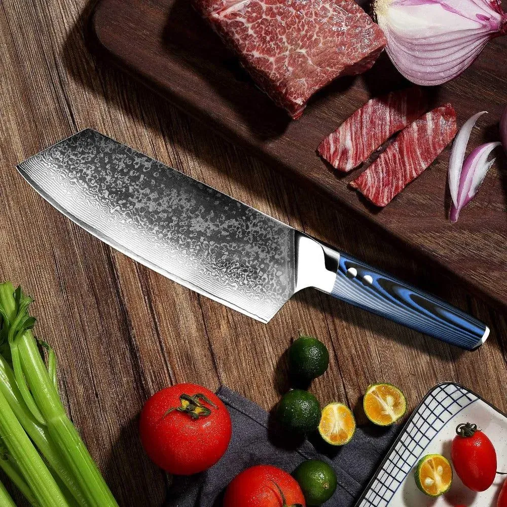 Japon style Shiomi couteau gyuto damas