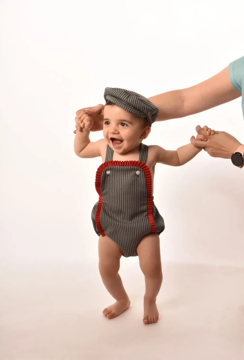 Viva La Feria Carlos ensemble bébé pois avec casquette