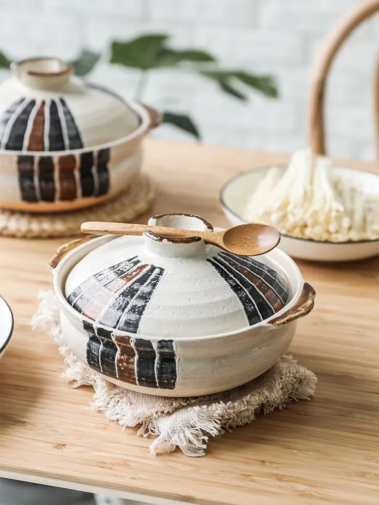 Japon style Kawaguchi pot en grès cuisson gaz