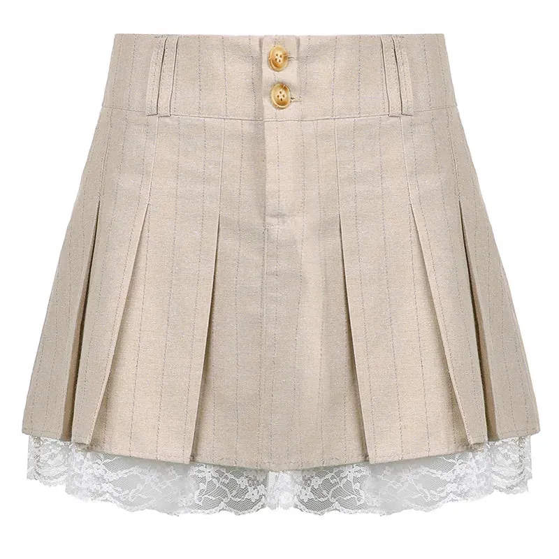 Esprit du Japon jupe courte plissée kaki