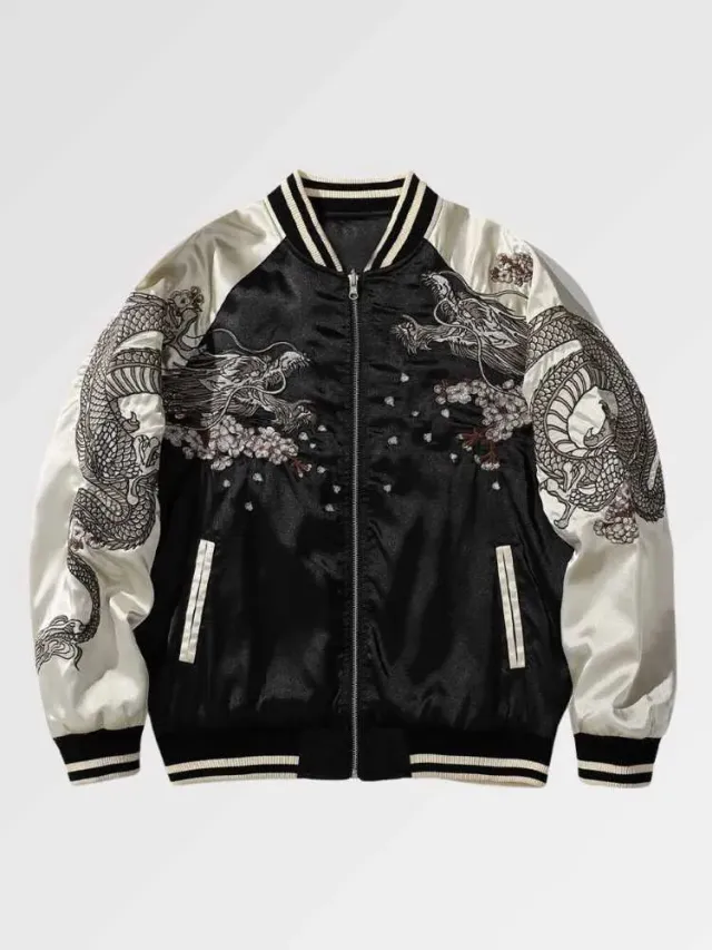 Japon style Veste Japonaise Sukajan ‘aikido’ veste brodée