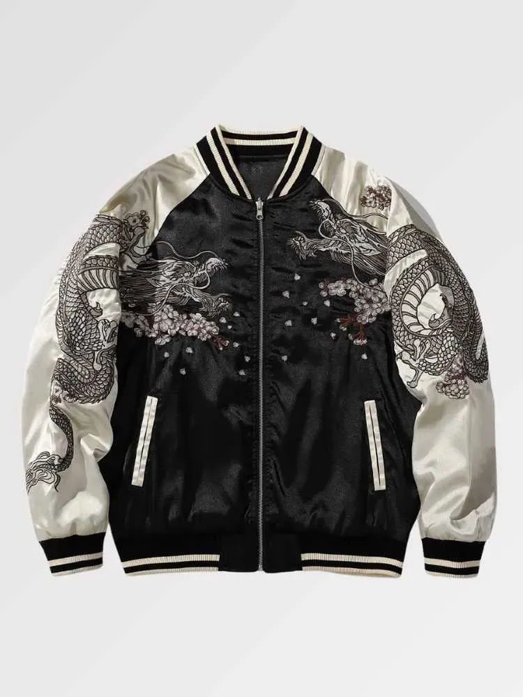 Japon style Veste Japonaise Sukajan ‘aikido’ veste brodée