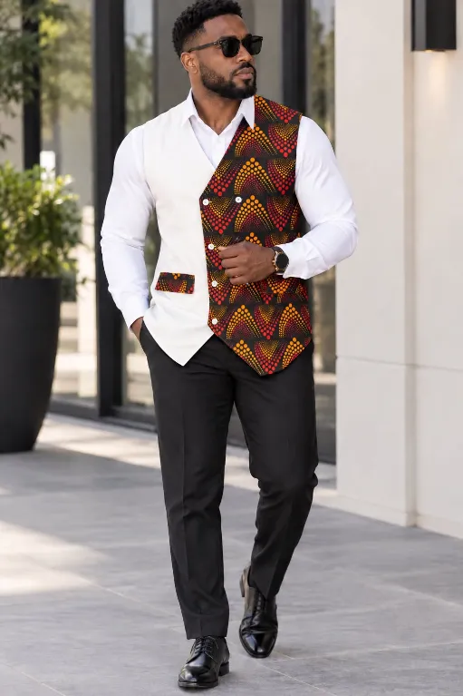 KAVAZI Ankara gilet homme wax cérémonie