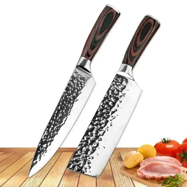 Japon Style Kanmuri Set Couteaux Japonais Inox Bois