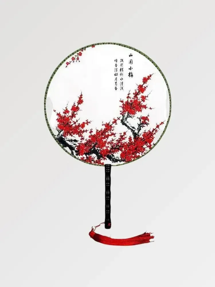Japon style Nagoya éventail rouge motif floral