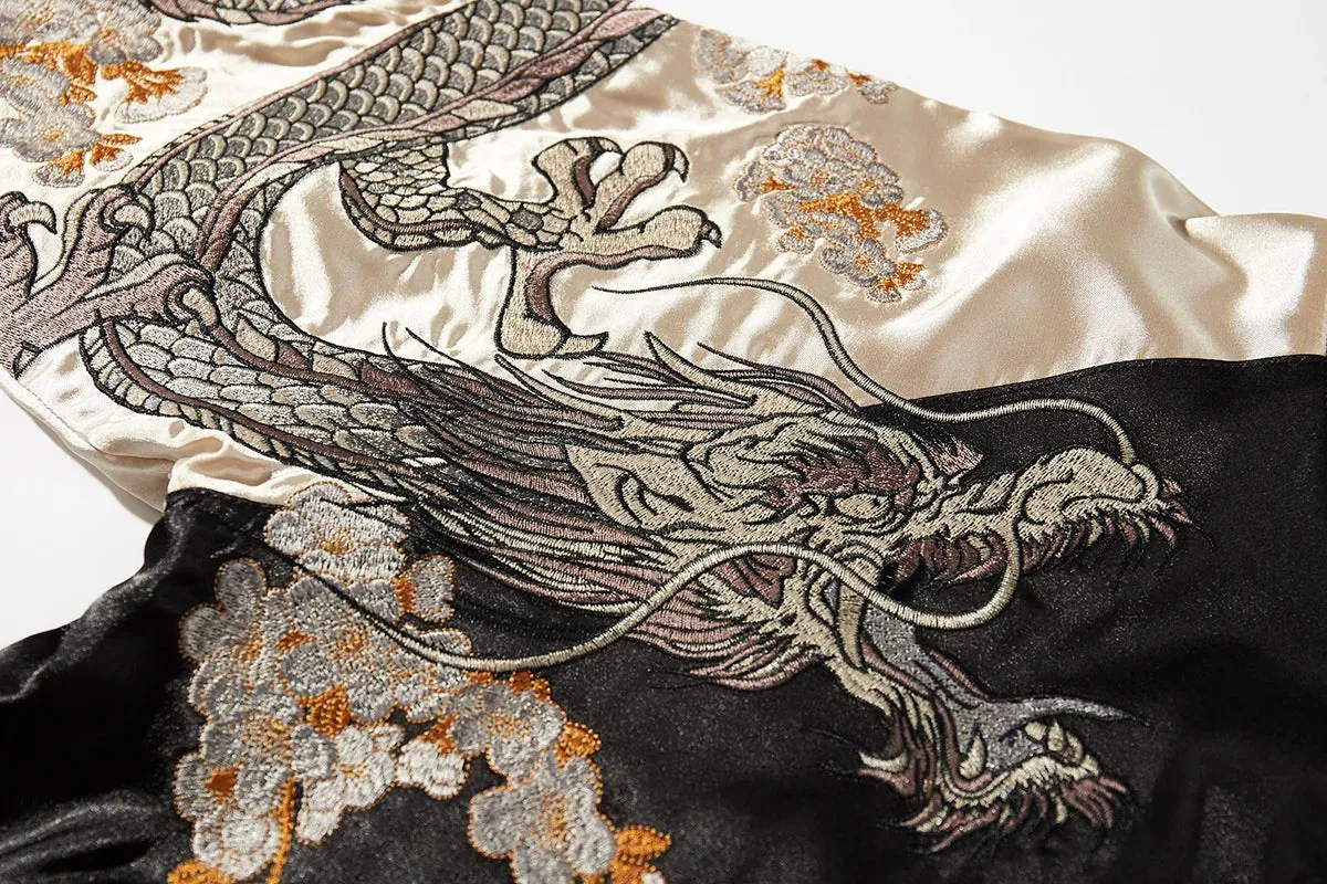 Esprit du Japon blouson sukajan dragon brodé satin