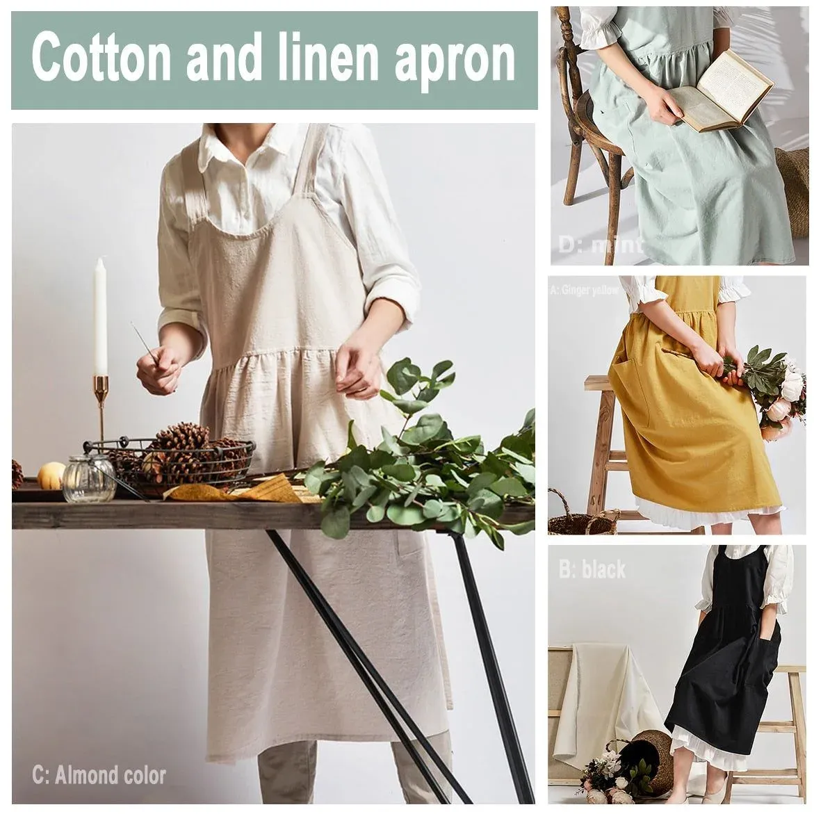 Japon style Woman Apron Hokkaido 4 Colors tablier japonais femme