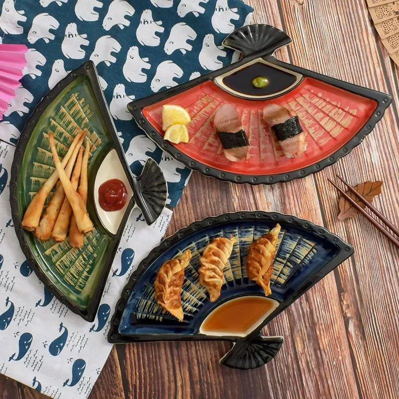 Japon style Yasuhiro assiette céramique éventail