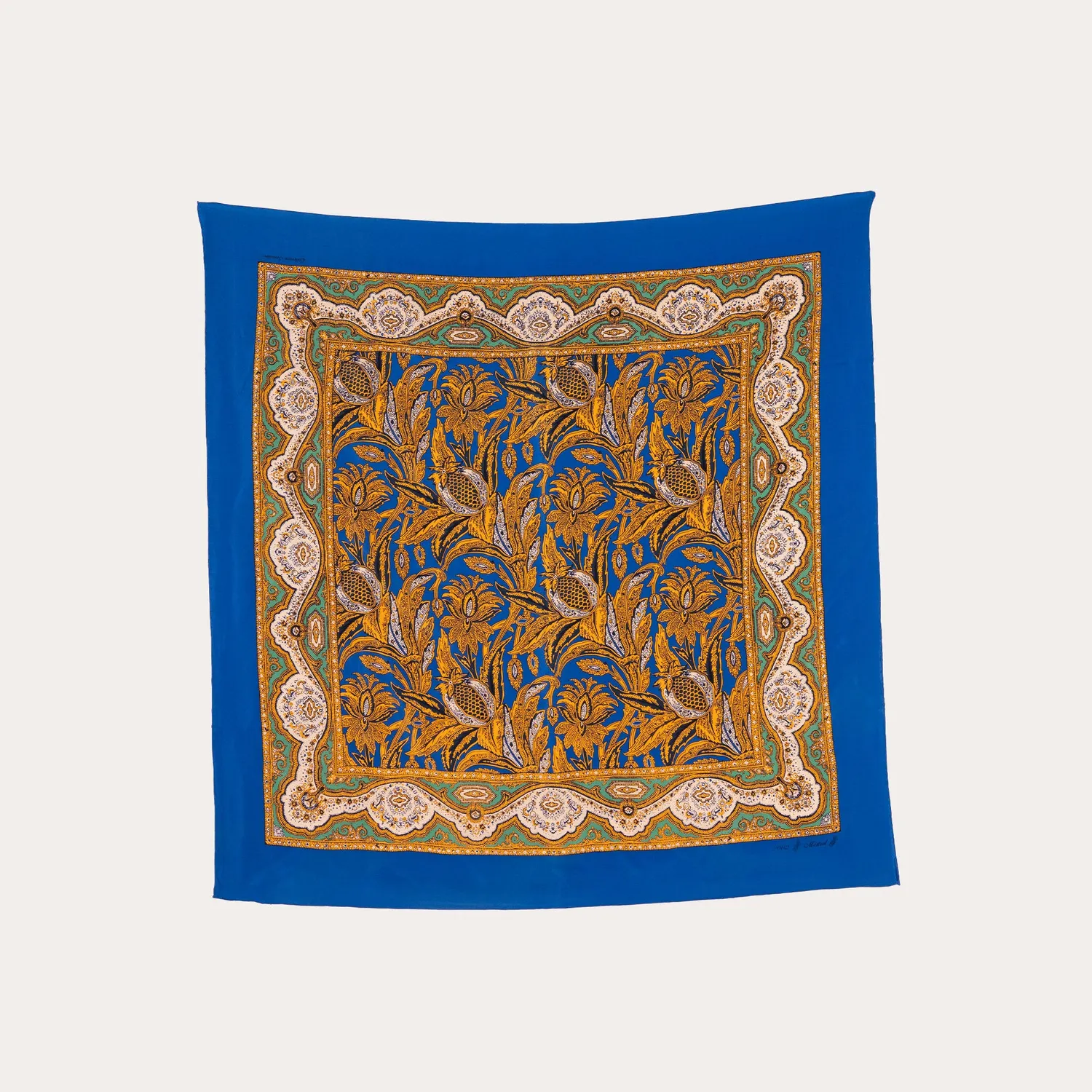 Mistral Artiste Sourdive foulard soie Saphir 90cm
